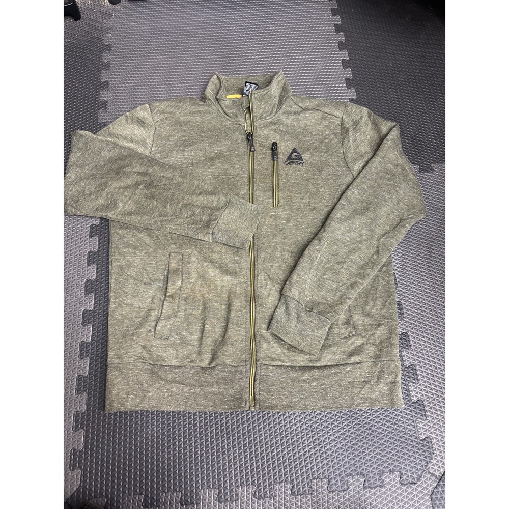 Gerry Men's Heather Green Full Zip Activewear Jacket Mock Neck Size Medium M